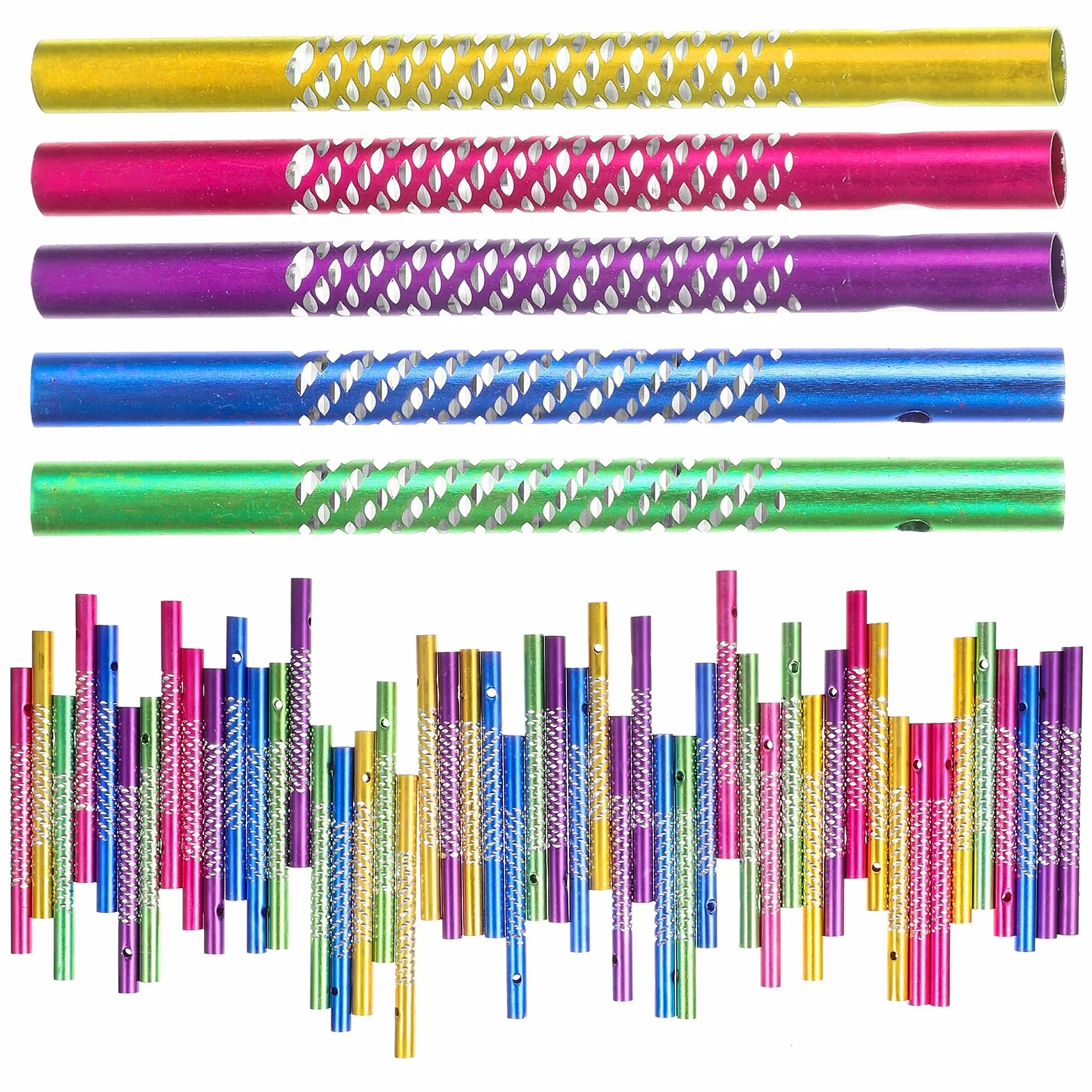 50 Pcs Campanas De Viento Campanillas De Viento Tubos Vacíos Tubo De Carillón De Viento Suministros De Carillón De Viento De Bricolaje Metal Aluminio Niño Materiales Hechos a Mano