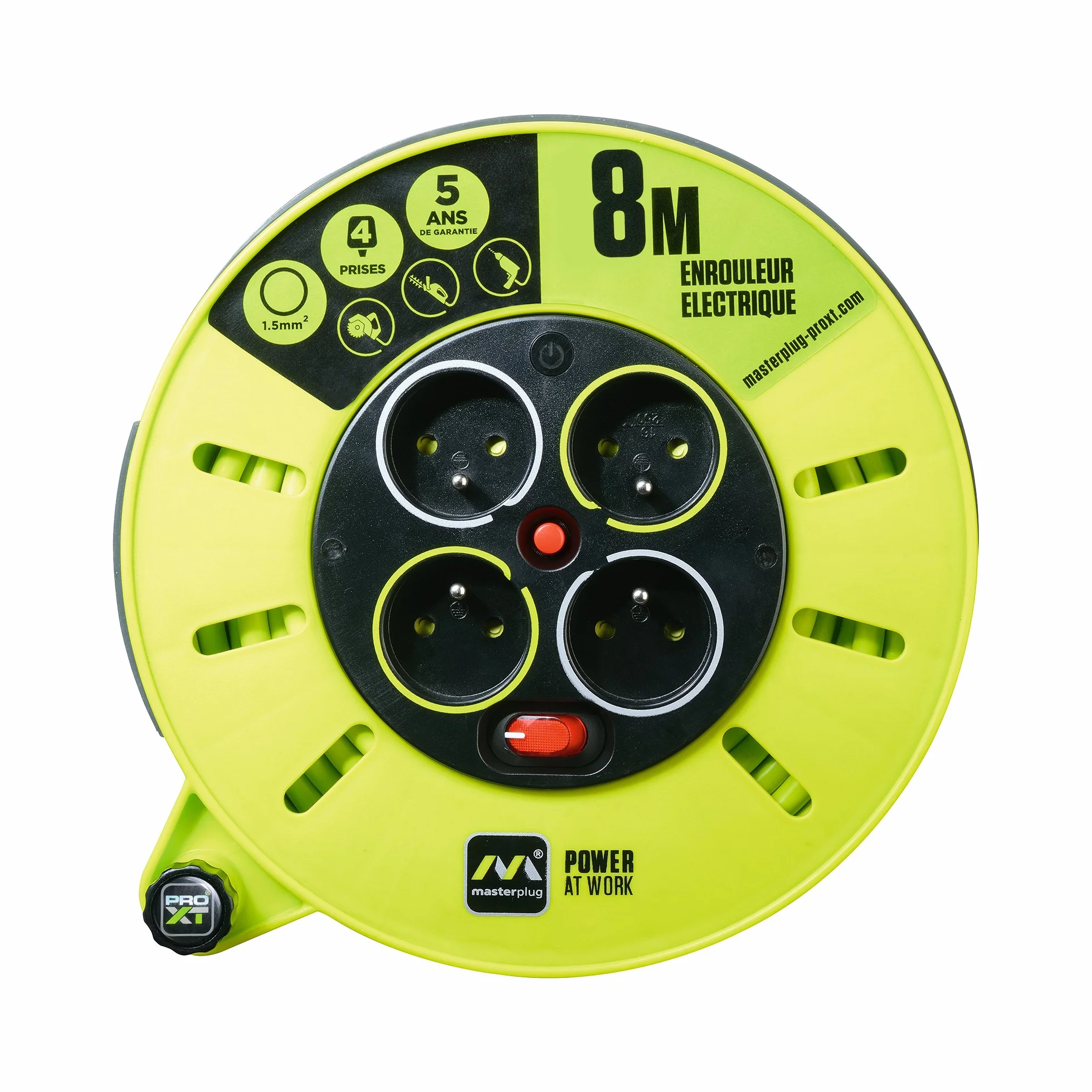 Masterplug CMF08164SL-PX - Enrollacable color Verde