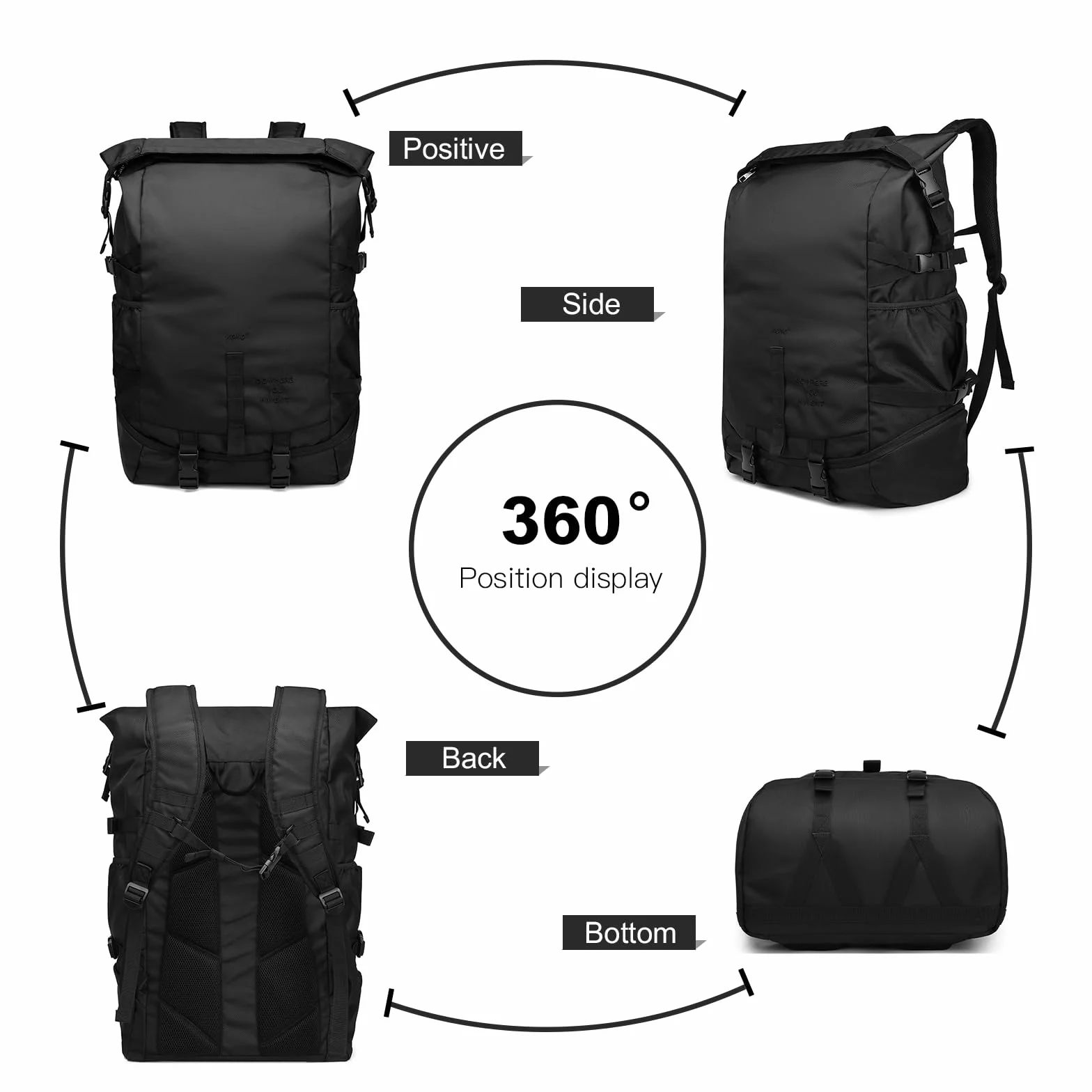 Kono Mochila Deportiva para Baloncesto Bolsa Portátil con Cuerda Negro