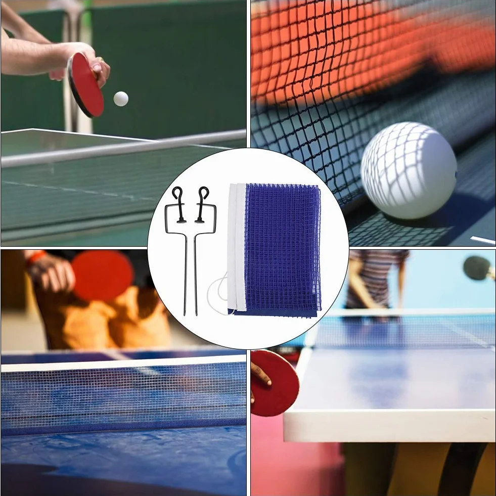 Keenso Red de Mesa de Tenis con Soporte de fijación, Portátil de Poliéster Accesorios de Recambio Deportivos