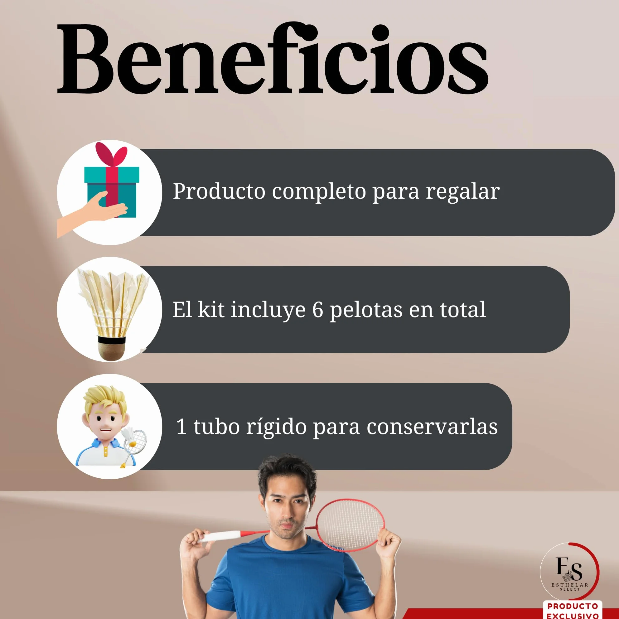 Pelotas Bádminton Pluma Natural Profesionales Resistentes Set 6 Pack Entrenamiento