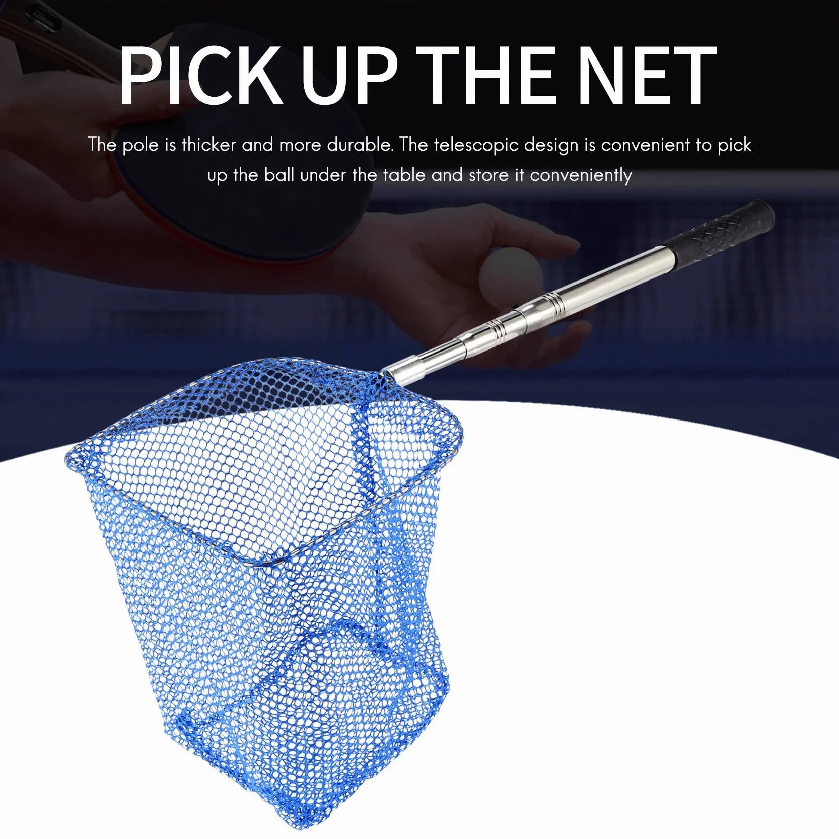 Telescopic Table Tennis Ball Pickup Container Training Tool
