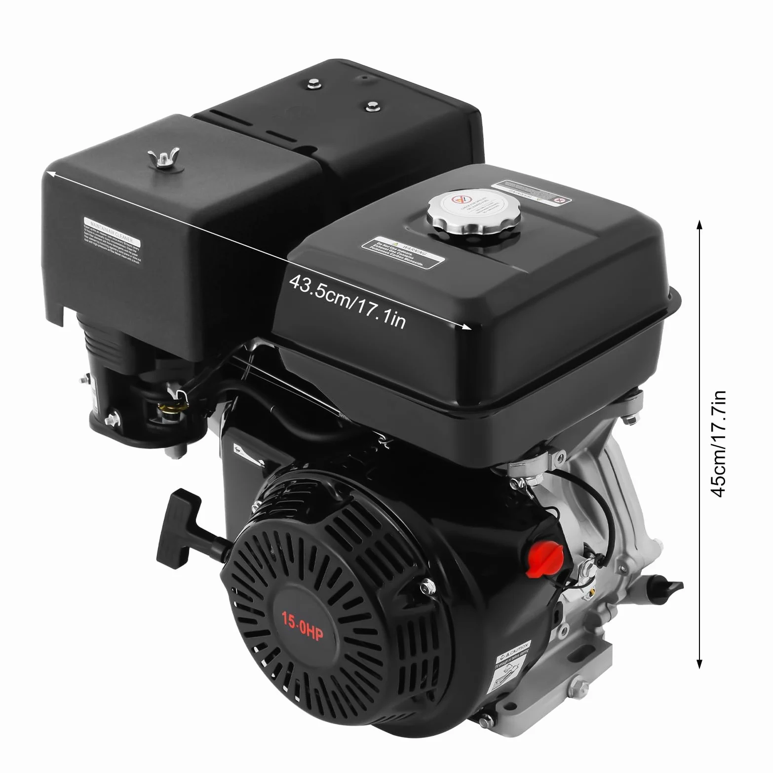 Motor motor gasolina motor estacionario 4 tiempos motor industrial cilindro horizontal gas motor retroceso nuevo negro 15Cv 420Cc 9Kw