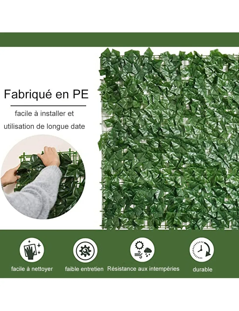 Seto Artificial de Ocultación,Vista Exterior Brisa 2m Vista Exterior Brisa(Size:2x9m/6.56x29.53ft)