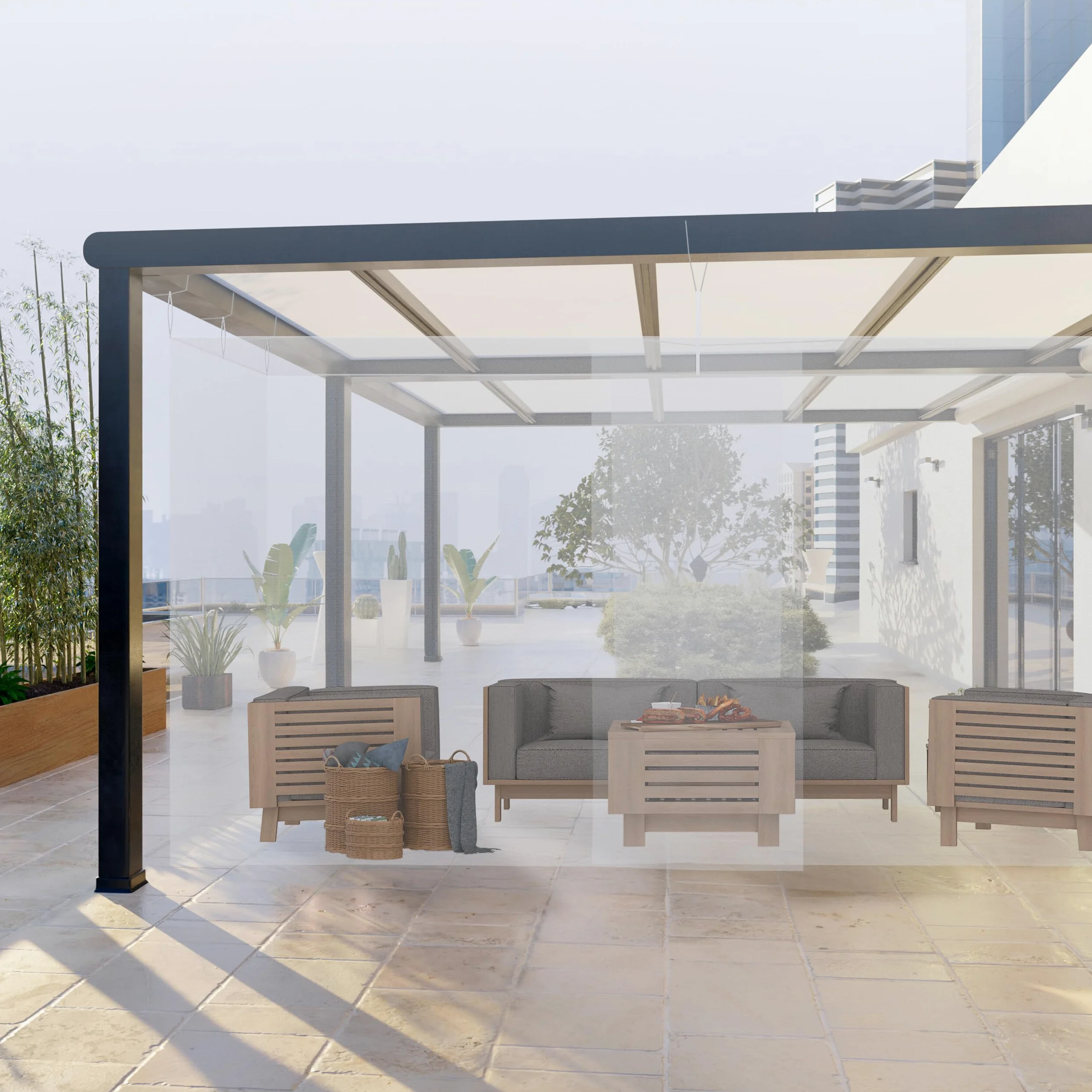 Relaxdays Mosquitera Patio 250x300x500cm Malla Antimosquitos Poliéster Blanco
