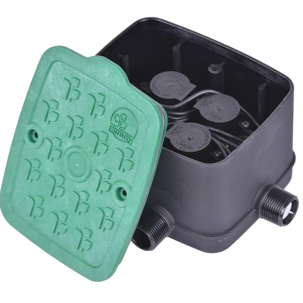 Antelco Ezyvalve - Pozo con 4 electroválvulas de 24 V para riego automático, Negro y Verde