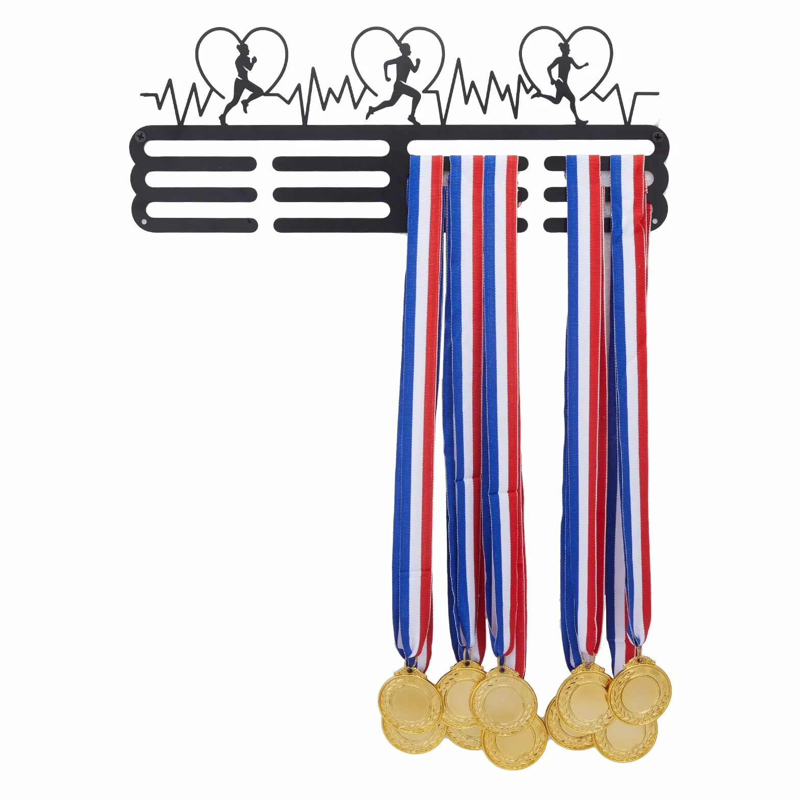 SUPERDANT Running Medal Display Hanger for Men Women Marathon Medals Rack Holds 60 Medals Black