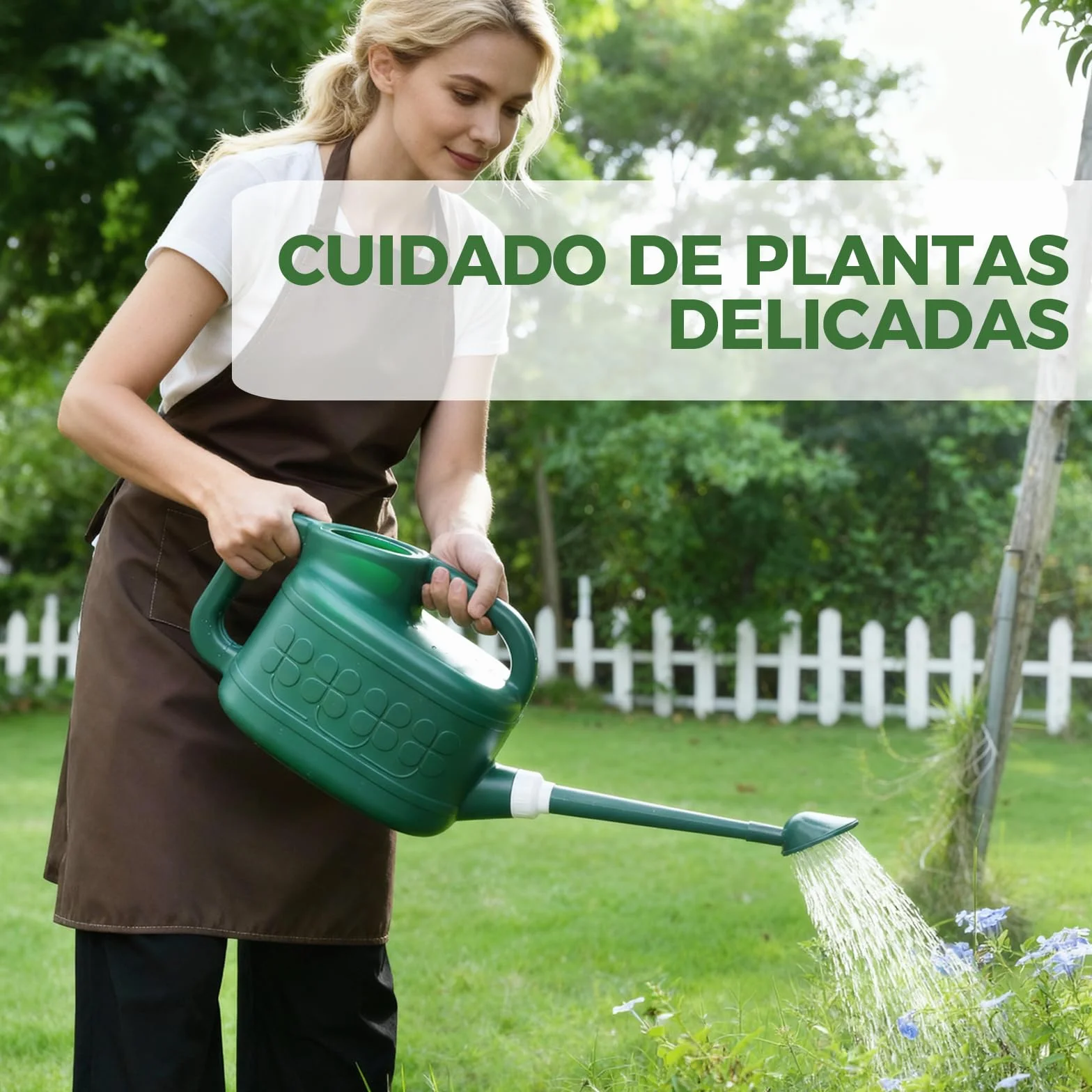 Bamworld Regadera Plantas de Interior 7.5 litros (2 Galones) Regadera de Plástico con Pico Largo para Interior Exterior y Jardinería