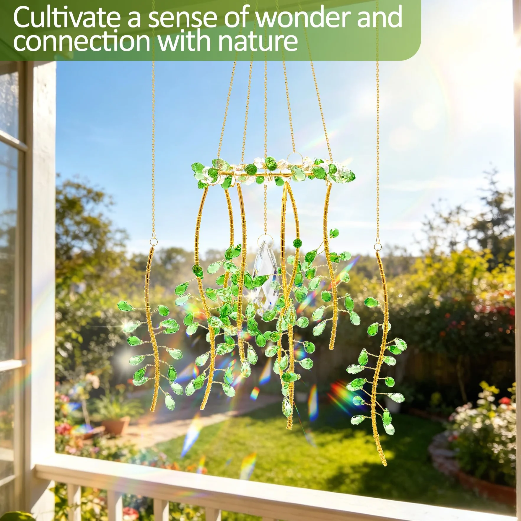 VEEKAY Atrapasoles de Cristal,Colgante Suncatcher Ornamento,Sun Catcher para Ventanas y Jardines,para Casa, Jardín, Oficina