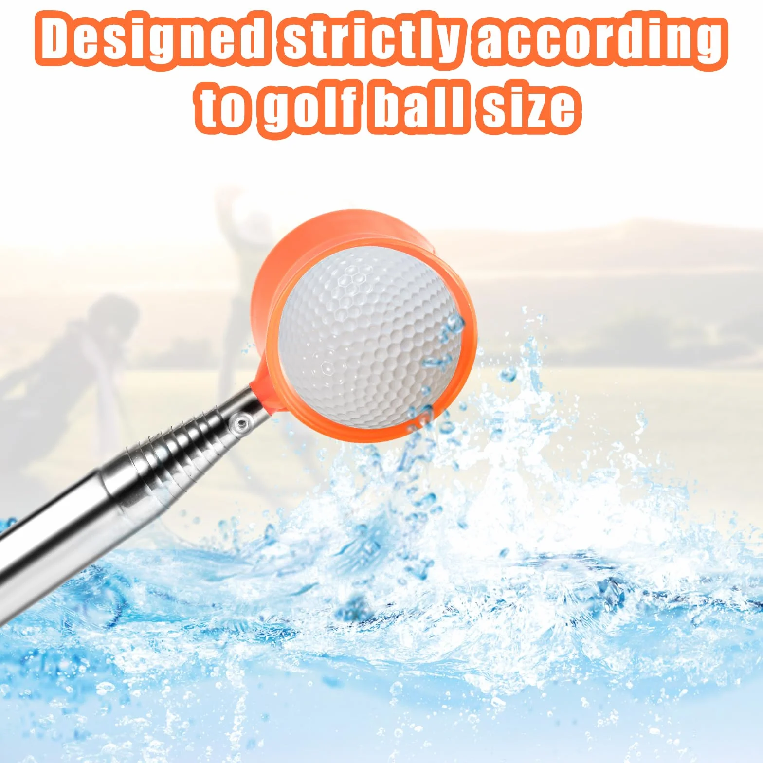 Recuperador de Pelotas de Golf Telescópico Antideslizante 39,62-274,32 cm