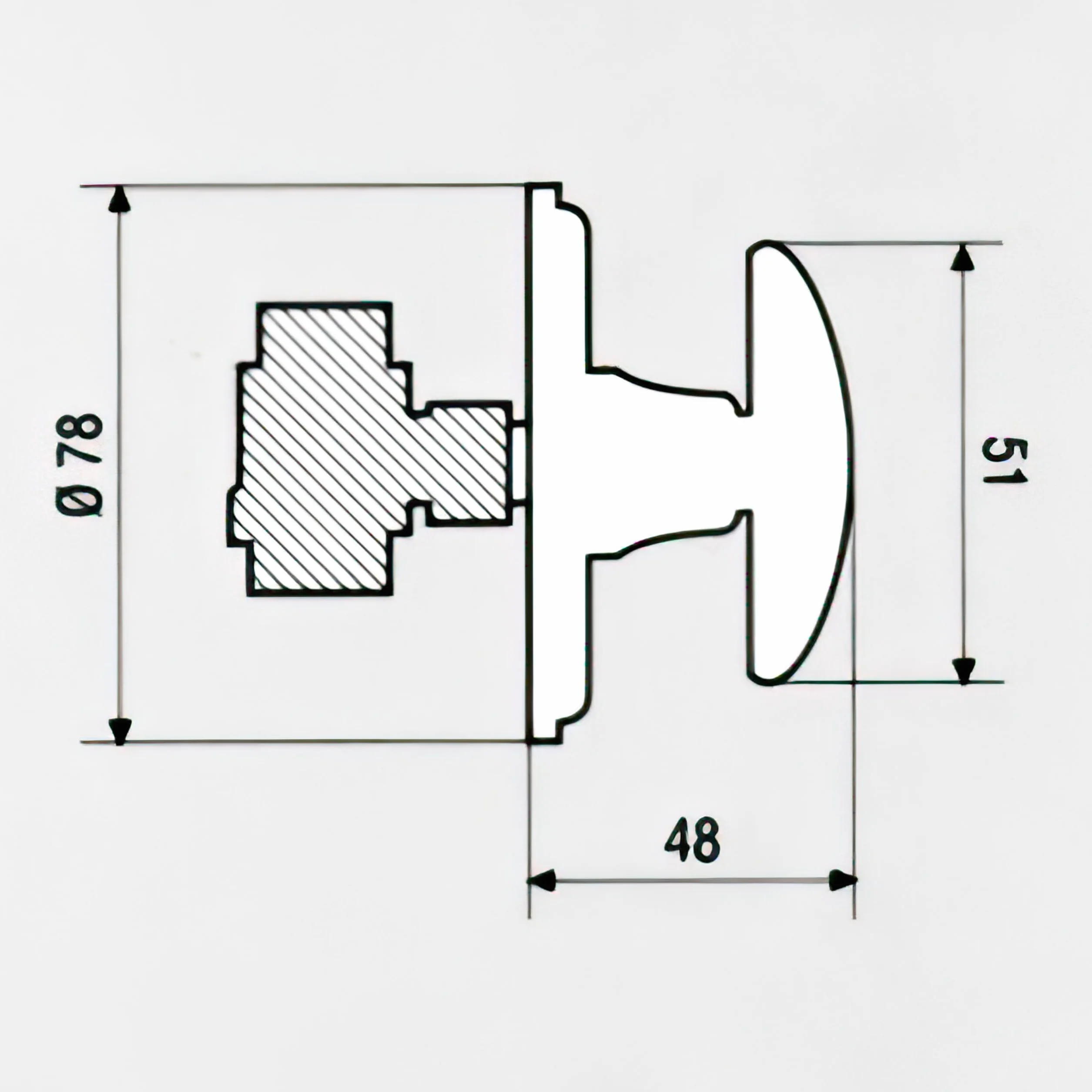 L'Artistica F.LLI PERINCIOLI | Grifo empotrado con tornillo casquillo FF 1/2" M, grifo de latón para fuentes de columna o pared, 51 x 48 mm