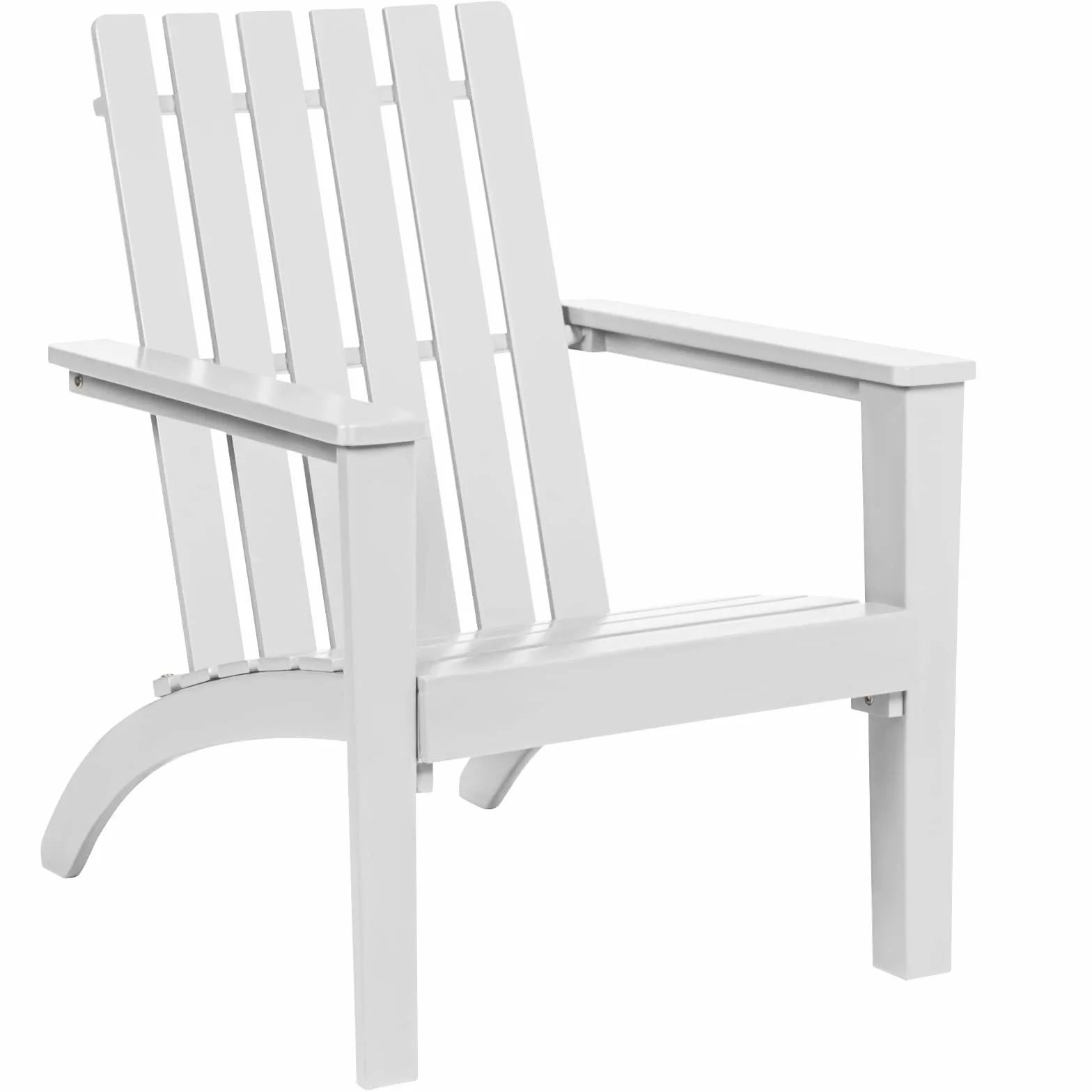 GOPLUS Silla Adirondack de Madera de Acacia, Silla de Jardín con Respaldo y Reposabrazos, Sillón Ergonómica para Terraza Piscina Patio Playa, 68x73x86CM, Carga hasta 160KG (Blanco)