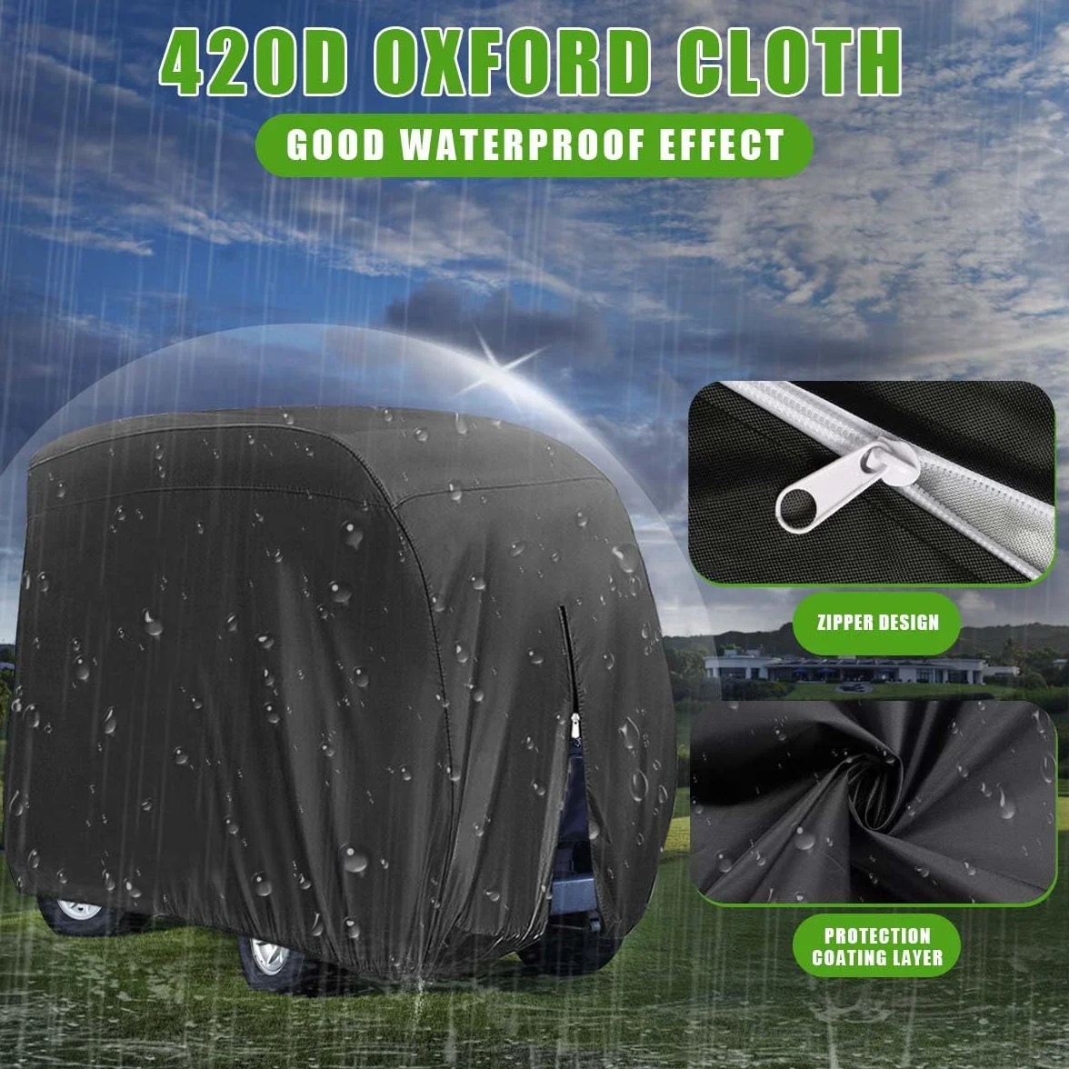 KISEER cubierta impermeable 400D para carrito de golf EZ GO Club Car Yamaha, a prueba de polvo (negro)