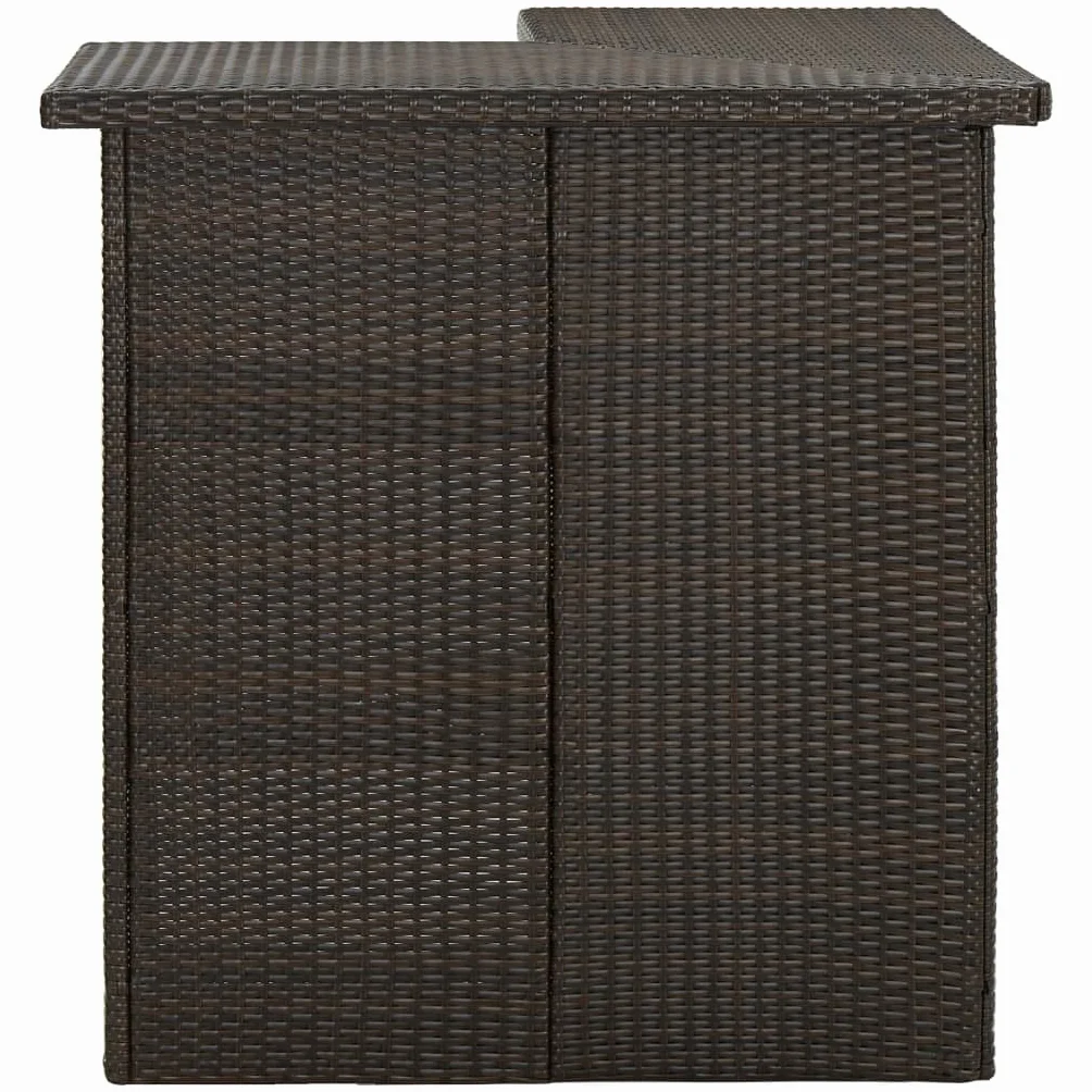 vidaXL Set de Bar para Jardín 4 Piezas y Cojines Asiento Silla Mesa Patio Terraza Barra Bistró Muebles Mobiliario Ratán Sintético Marrón