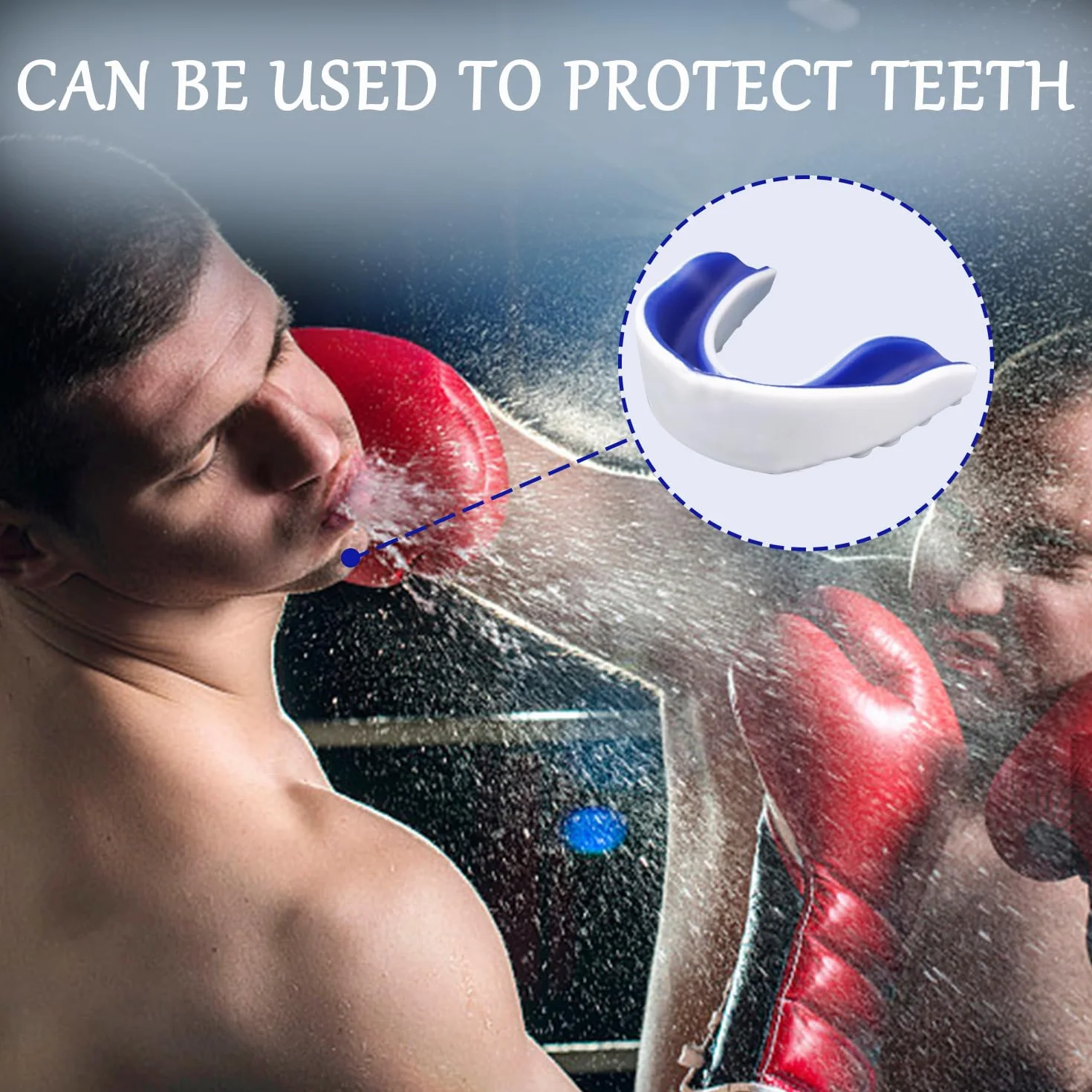 Protectores bucales para niños moldeables con funda portátil para boxeo, MMA, rugby, hockey, baloncesto