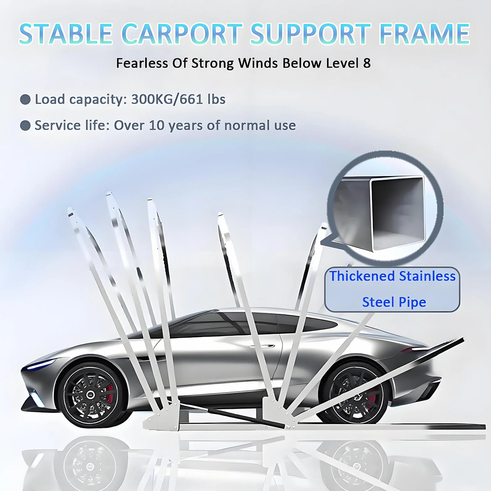 Cochera Retráctil Mejorada, Cobertizo Gris De Acero Inoxidable, Cobertizo Plegable Semiautomático SUV/Automóvil, Tela Oxford De Espesor 600d (5,9m × 2,7m × 2,45m)