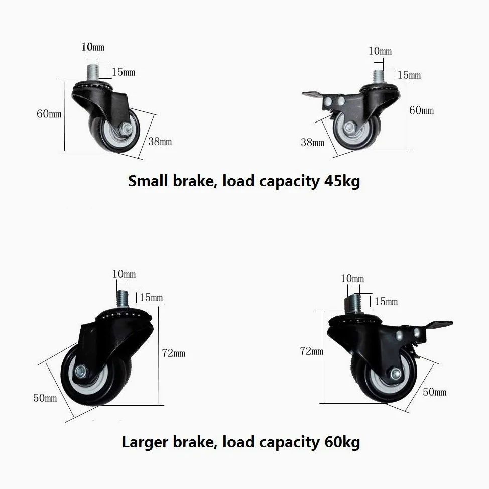 Transportadores de Macetas, Base con Ruedas para Macetas, Soporte para Macetas con Ruedas Cuadrado, Soporte para Macetas Exterior GFRP, Base con Ruedas Carga Pesada,Negro,50cm
