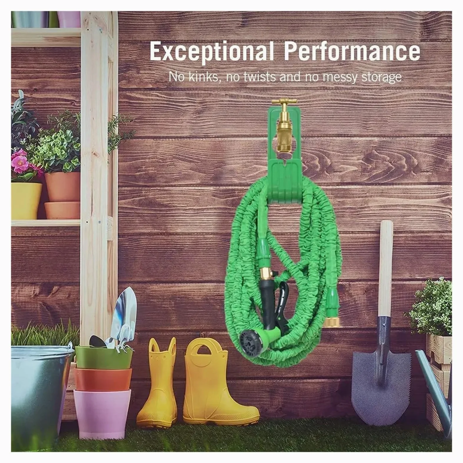 Manguera de jardín ligera extensible Manguera de riego de jardinería, riego telescópico, pulverizador multifuncional, pistola de agua de alta presión(Blauw,53m(175ft))