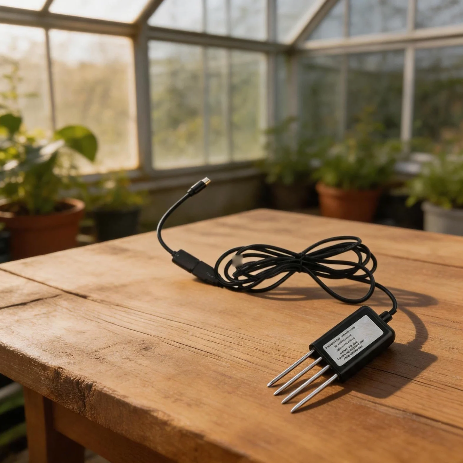 Medidor de humedad del suelo, monitor digital USB de agua para plantas, probador de pH NPK, sensor de temperatura de salinidad para interiores y exteriores, jardín, agricultura, hidropónico, sonda