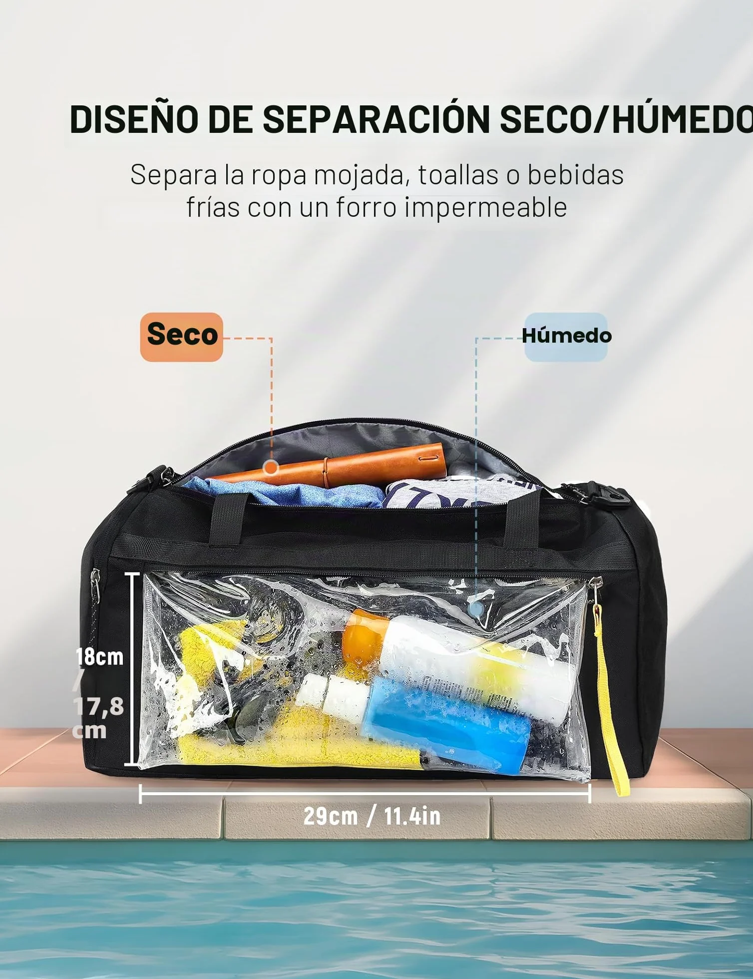 SKYSPER Bolsa Deporte 30L, Bolsa Gimnasio Separación Seca Húmeda Viaje Hombre Mujer