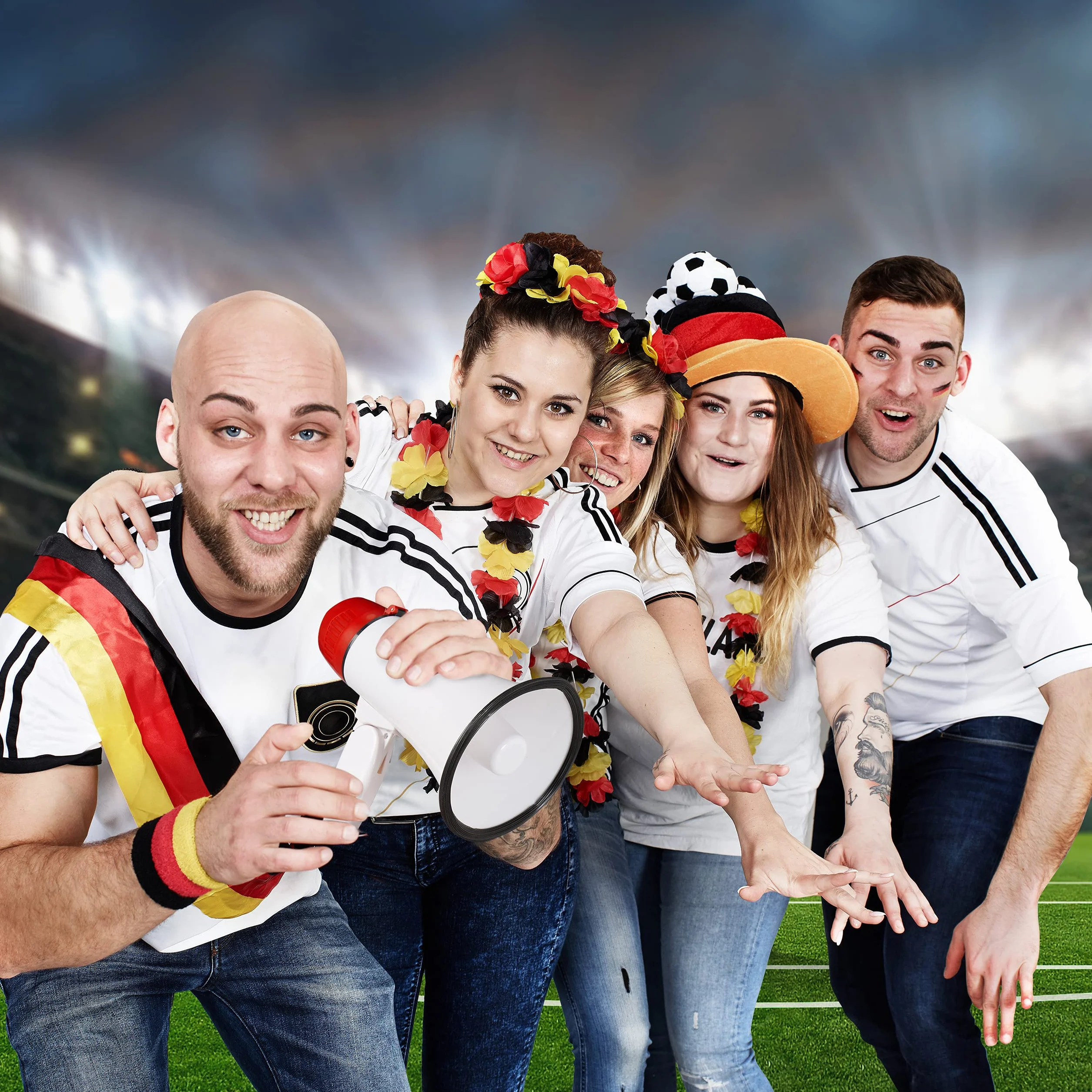 Relaxdays Megáfono Portátil 10 W, Plástico, Rojo y Blanco, 21 x 13,5 x 22 cm
