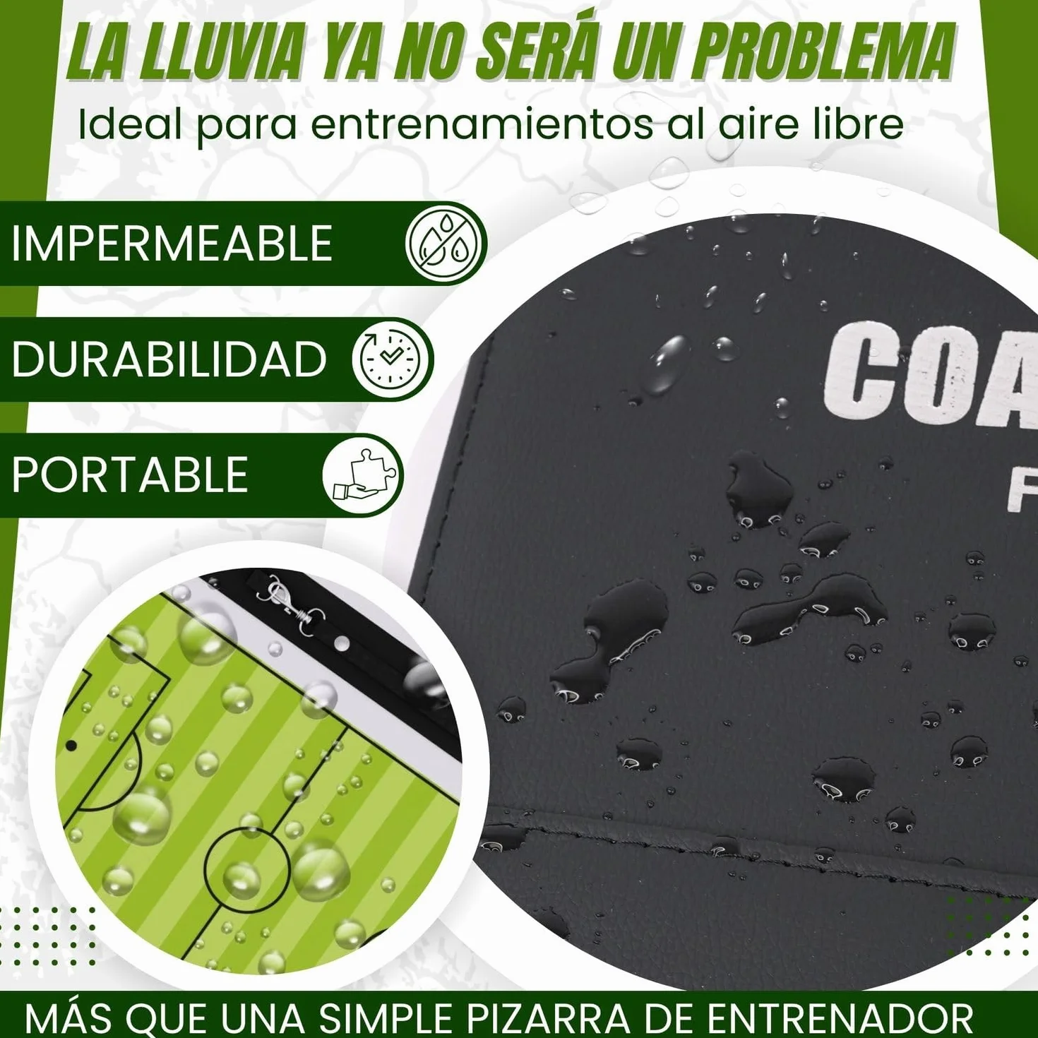Pizarra Fútbol Entrenador 44 Fichas 3 Rotuladores Negro Azul Rojo Carpeta Entrenamiento