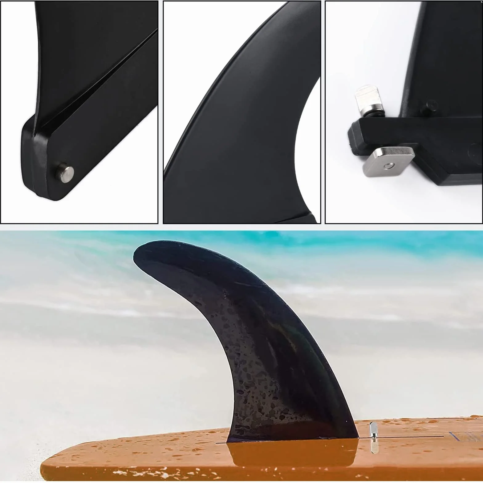 Aleta de Tabla de Surf Universal Removible con Tornillos para Longboard, SUP, Kayak