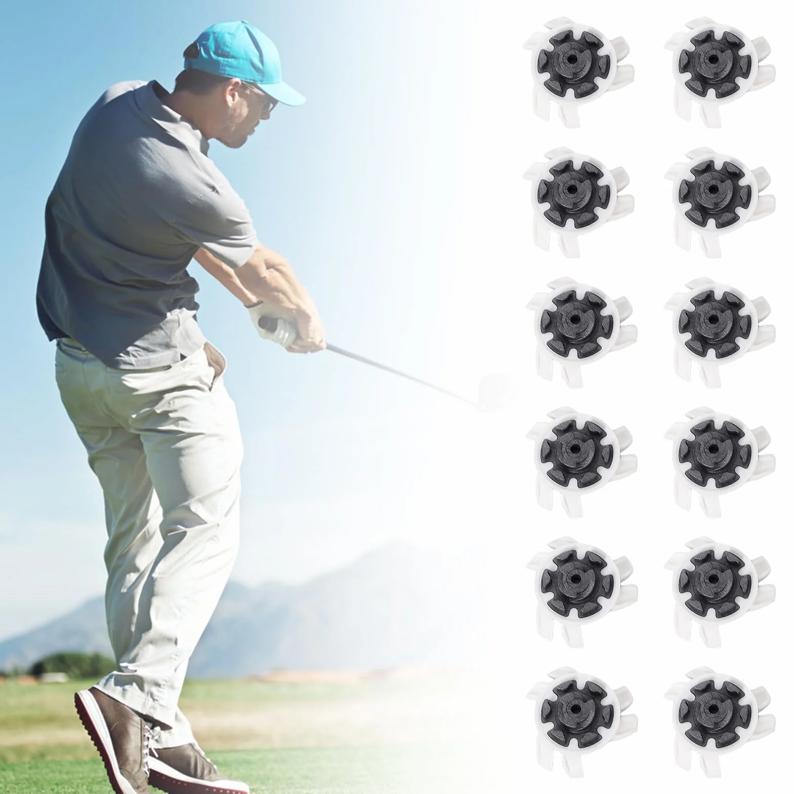 Clavos para zapatos de golf antideslizantes 12 piezas
