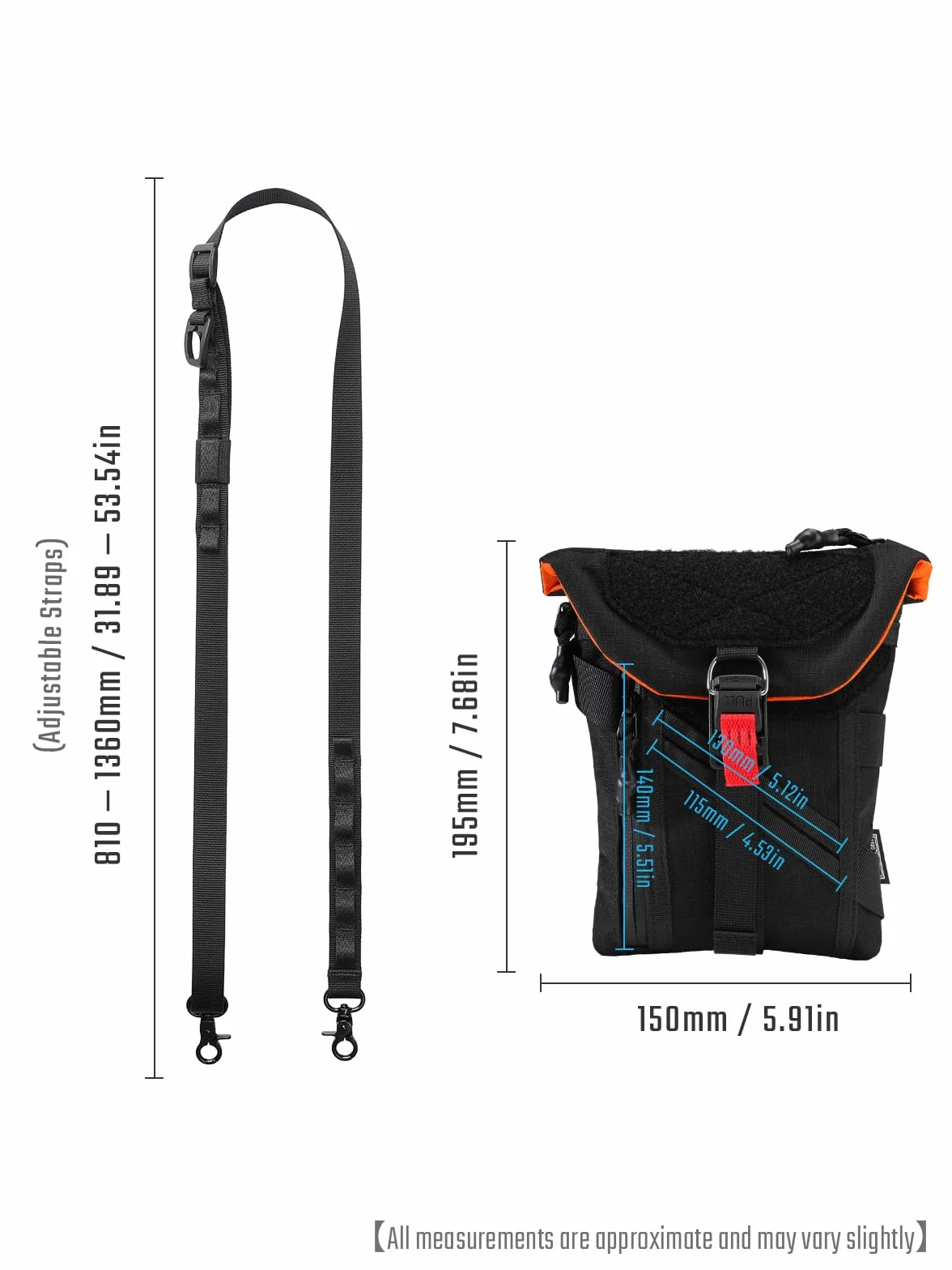 TACTICAL_GEEK EXT14 EDC Bolsa organizadora multifunción con bolsillo RFID