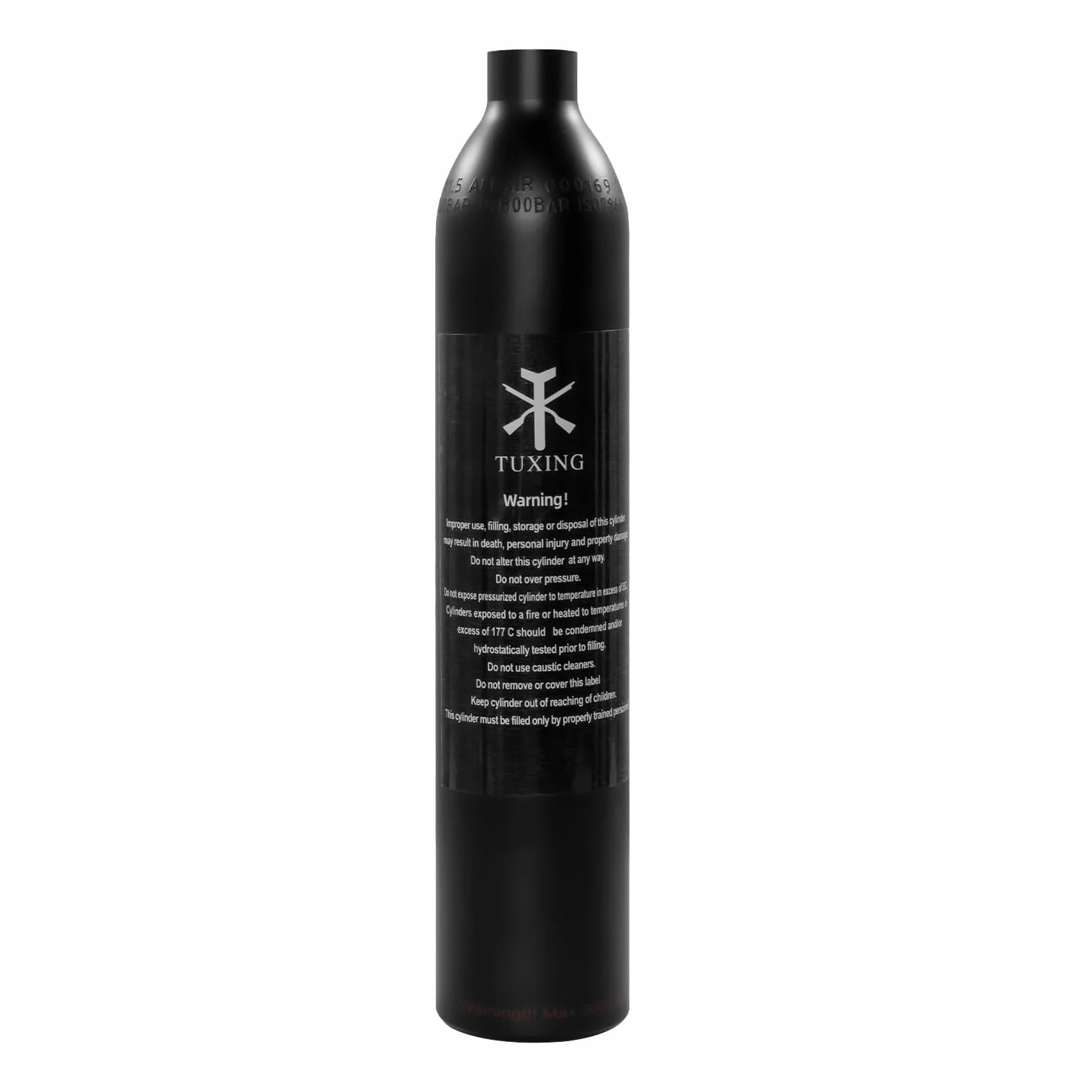 TUXING Depósito de paintball PCP 4500 psi 0.5 L CE Botella de aluminio con regulador, válvula, manómetro, presión de salida 2200 psi M18x1.5