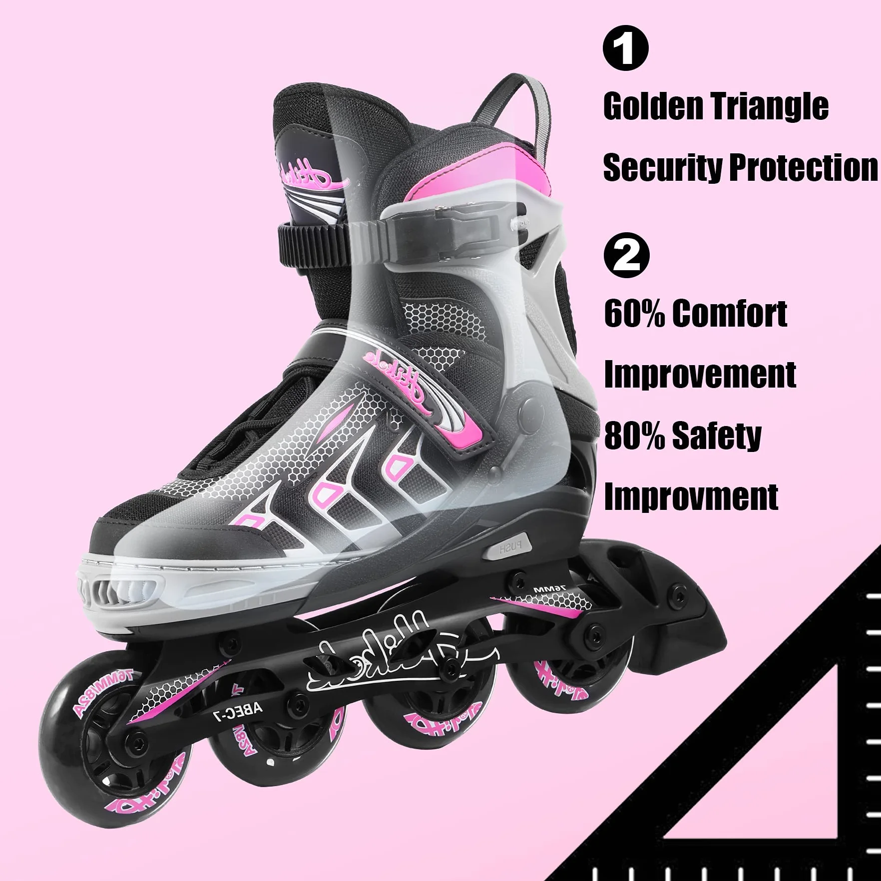 Hikole Adjustable Inline Skates Size 4-16 for Women Men Teens Beginners