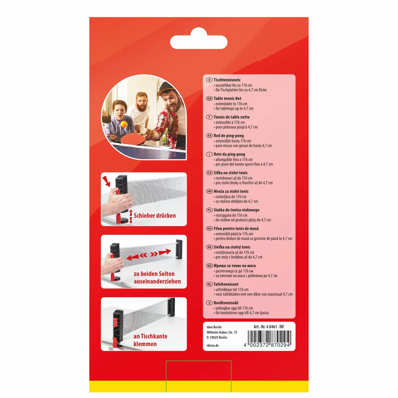 Idena Red de ping-pong extensible para mesa