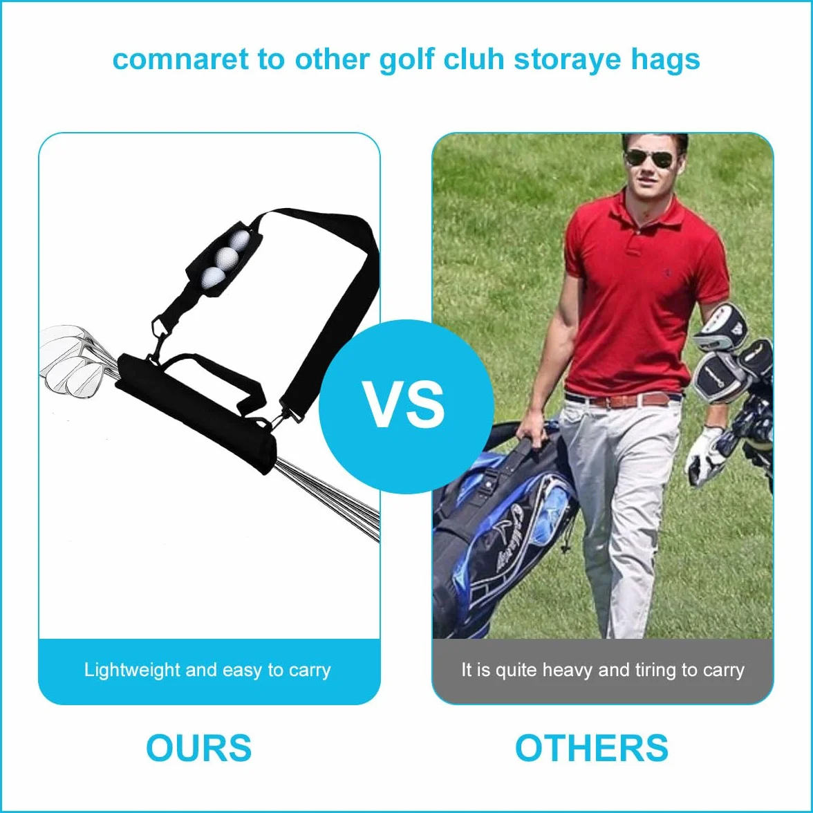 Bolsa para Palos de Golf Portátil y Ajustable Ligera para Viaje