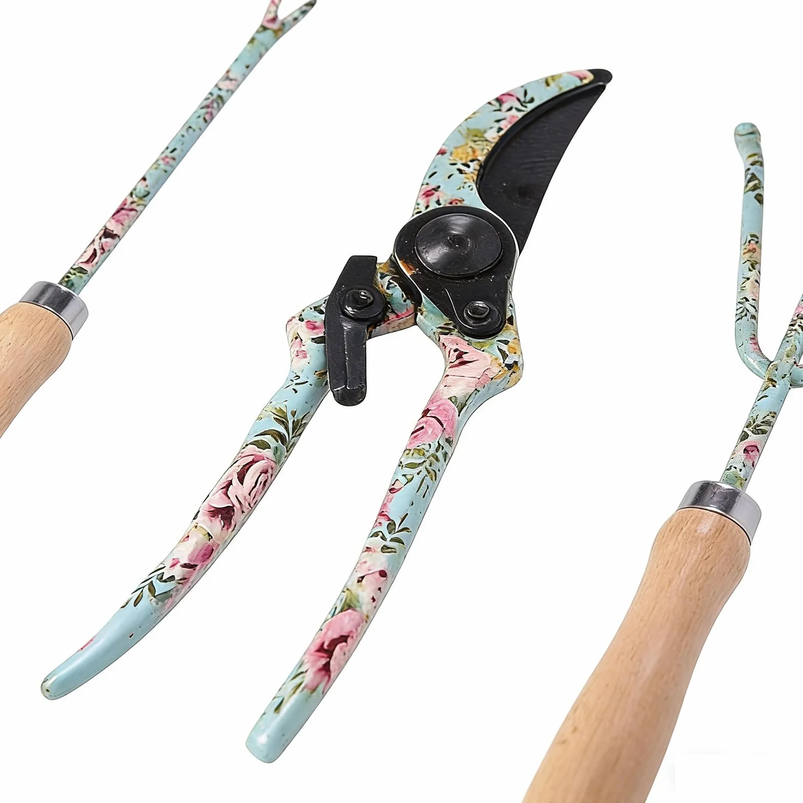 Juego De Herramientas De Jardinería, 10 Piezas Kit Jardineria Diseño De Rosas con Herramientas De Almacenamiento, Fabricado En Acero Inoxidable, Ideal para Mujeres Y Hombres
