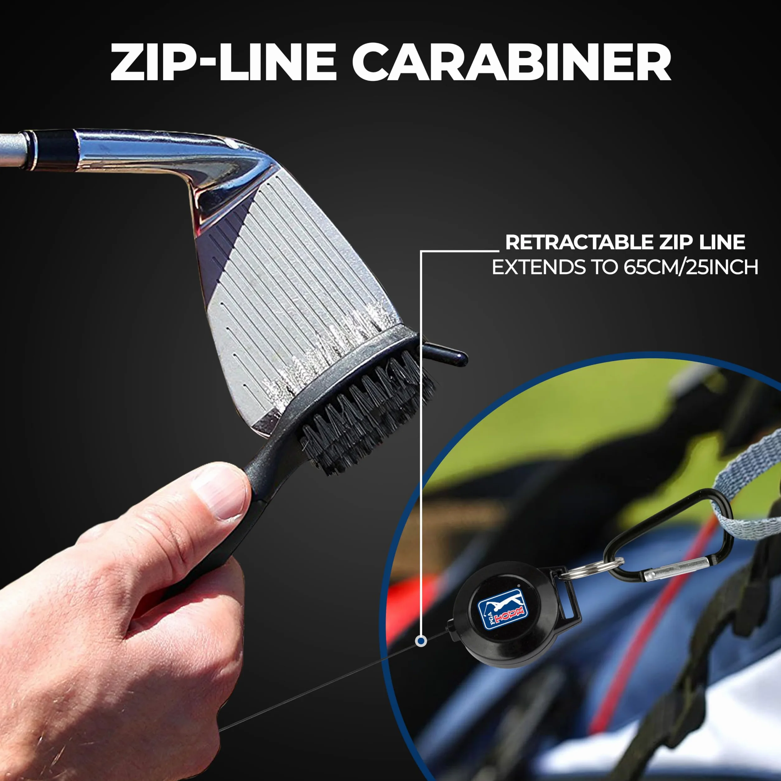 PGA Deluxe Cepillo de Doble Cara para Palo de Golf con Limpiador de Ranuras