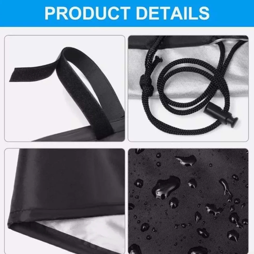 Funda de tenis de mesa impermeable plegable 185x70x165 cm negro