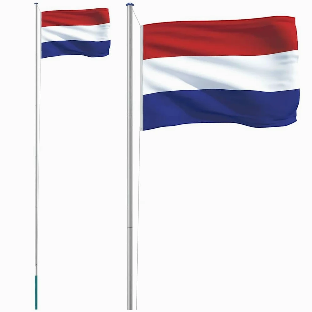 Genérico Mástil y Bandera de Países Bajos Aluminio 6,23 m,Casa y jardín,Decoración,Banderas y Mangas de viento-3147086