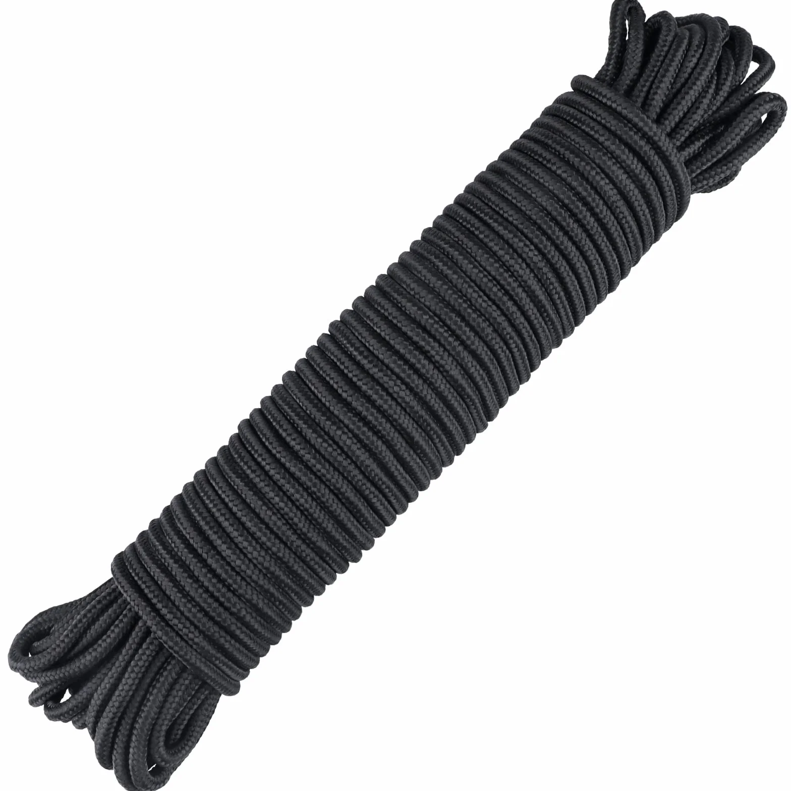 G2PLUS Cuerda 30 m x 6 mm Cuerda de Polipropileno Negro Carga de Rotura 260 kg