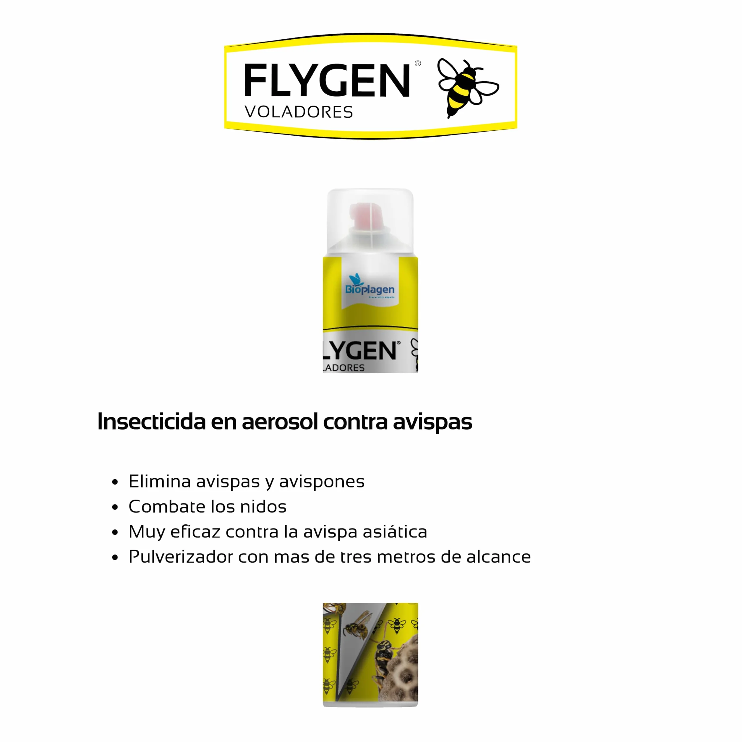 Insecticida contra avispas aerosol largo alcance | Zum-Kade Plus avispas | Formato 1 L