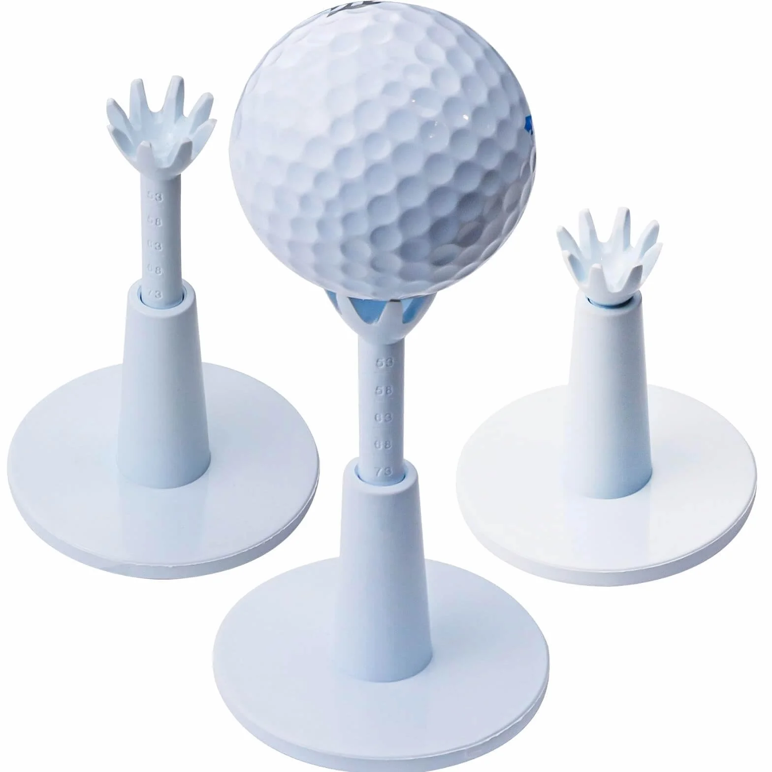 Juego de 3 tees de golf ajustables de goma para esteras, Driving Range y Golf Simulator