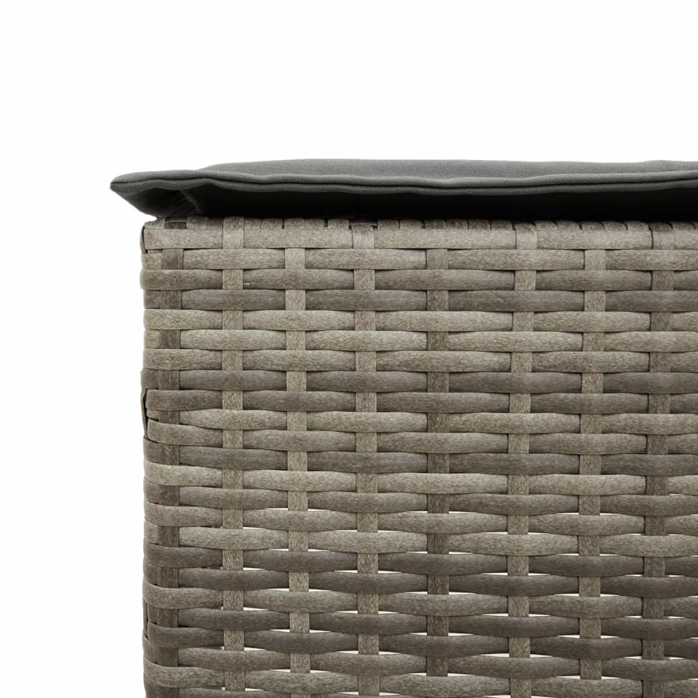 vidaXL Juego de Bar de jardín de 3 Piezas con Cojines ratán PE Gris, Mesa Alta y taburetes de Exterior, Juego de Bar, Juego de Muebles