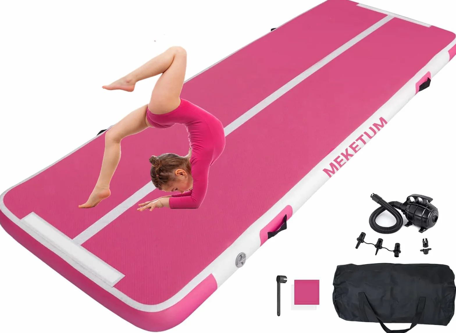 Colchoneta Hinchable Gimnasia Rítmica 2-6m 10/20cm Gruesa con Bomba Fitness Yoga