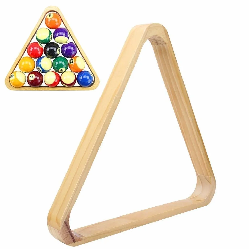 Vbest life Billar Marco de Rombo Triangular Bolas de Billar Bastidor Trípode de Madera Accesorios