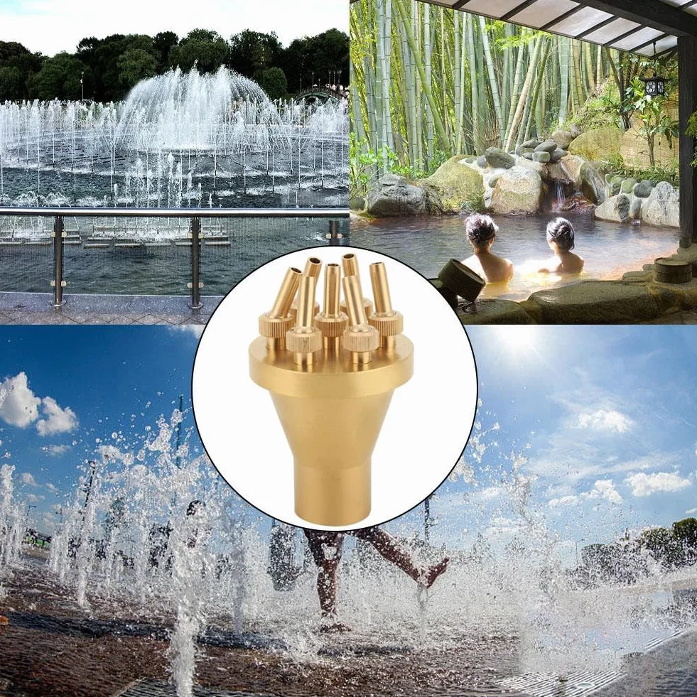 FNPT 1 "DN25 2 Tier Center Boquilla de fuente de estilo recto Herramienta de pulverización de estanque de jardín Circulación de agua