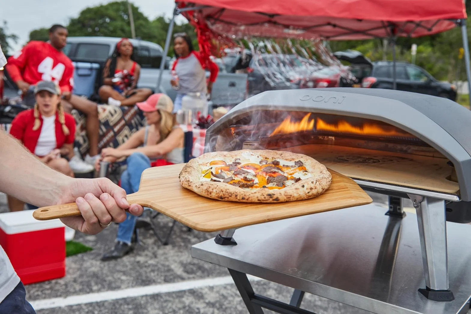 Ooni Mesa Plegable – Mesa de Horno de Pizza al Aire Libre portátil – Mesa de Exterior Plegable de Acero Inoxidable