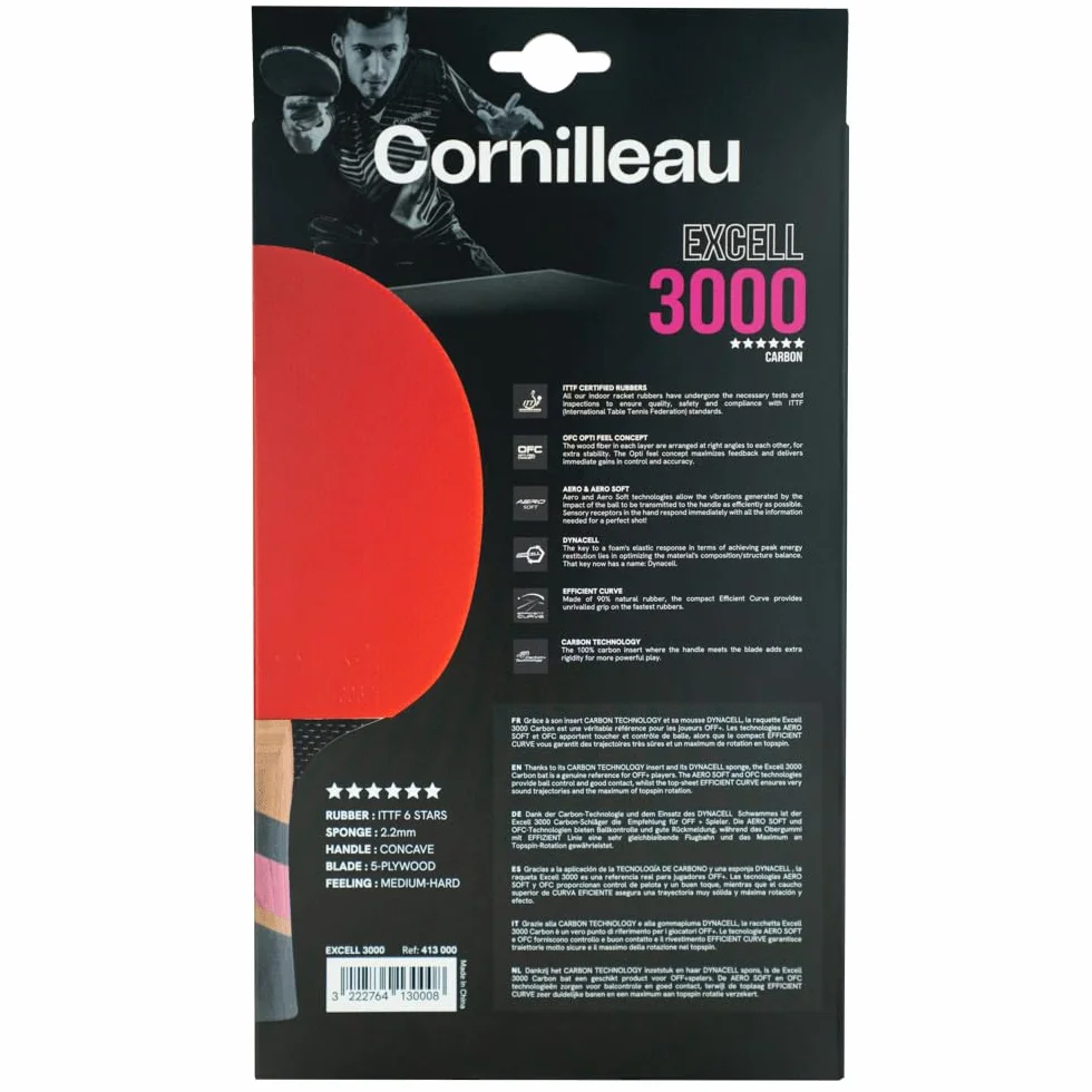 Cornilleau Excell 3000 Carbon Raqueta de ping pong