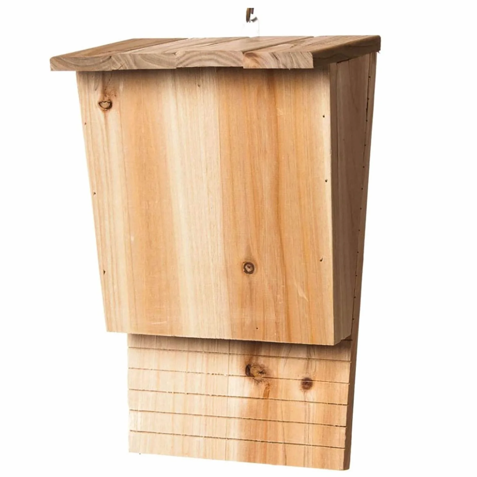 murciélago madera para exteriores – Caja murciélago colgante, cobertizo madera natural para murciélago con techo, caja murciélago casero casa refugio nido murciélago, 24 x 8,3