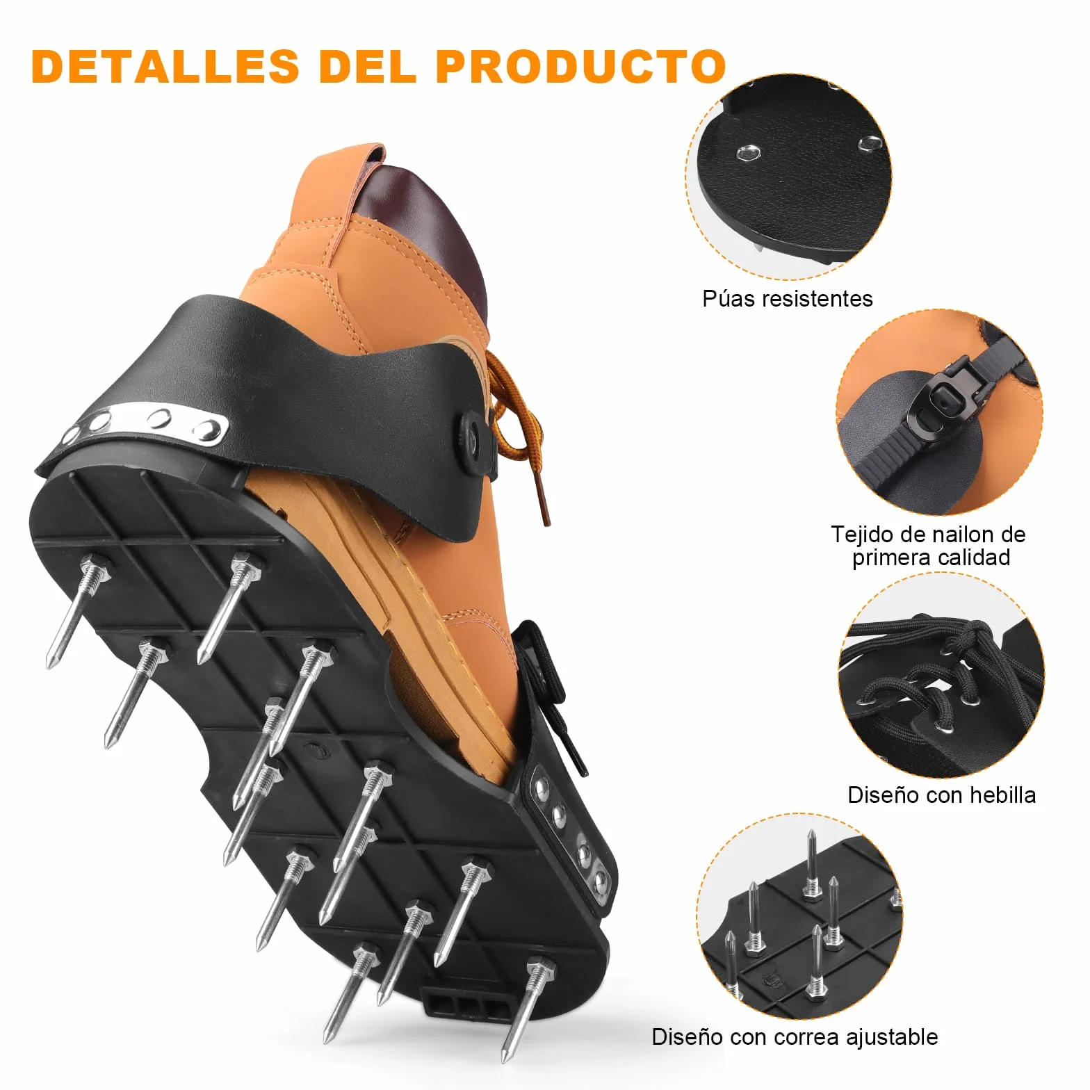 Zapatos Escarificador Cesped, Zapatos con Clavos para Airear el Césped - Zapatos Aerador de Cesped con Correas Pinchos Resistentes para Jardinería y Mantenimiento del Césped para Airear el Suelo
