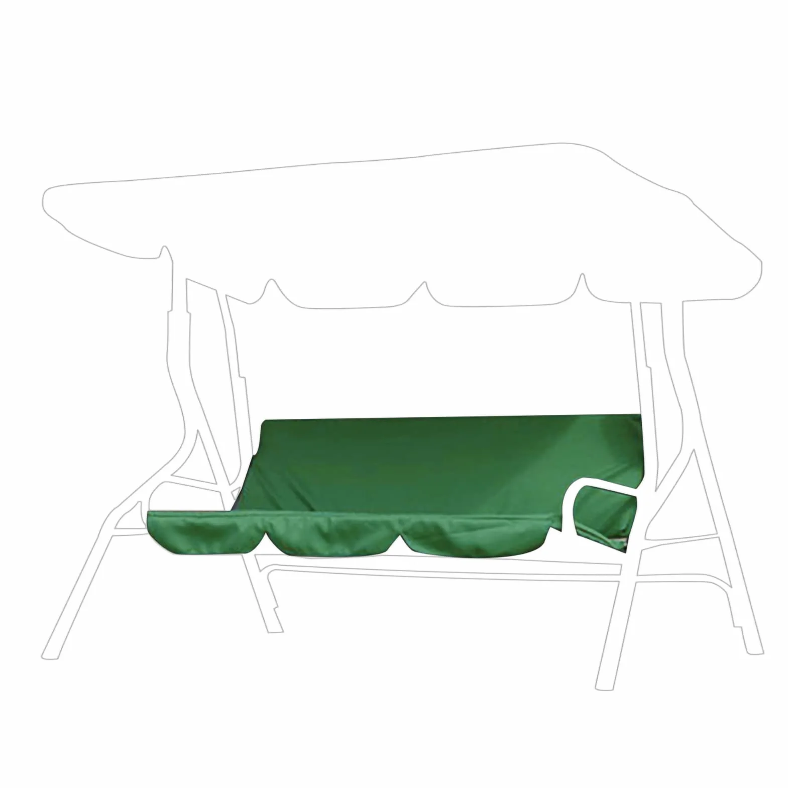 Cojín para Silla Columpio,Funda de Asiento para Columpio de Jardín de Tafetán de Poliéster,para Jardín Patio Al Aire Libre(Verde)