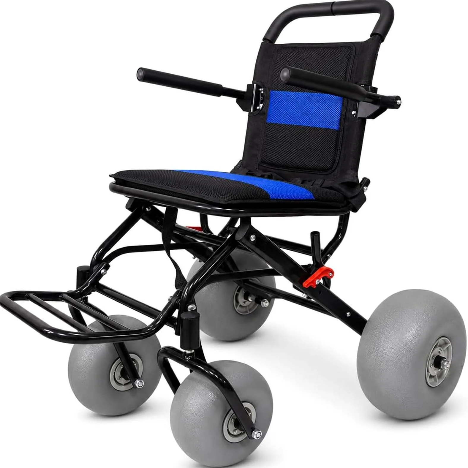 Silla Playa Plegable Ligera Con Ruedas, Andador De Playa Todoterreno, | Impermeable, Para Acceso A Playa, Césped, Grava Y Agua, Transporte De Viaje Para Personas Mayores